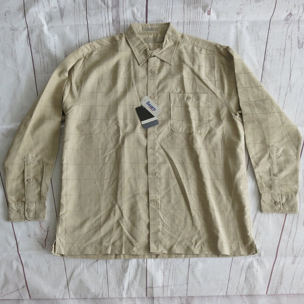 Retreat 100% Polyester Button Down Long Sleeve Dress/ Casual Shirt - Size XL